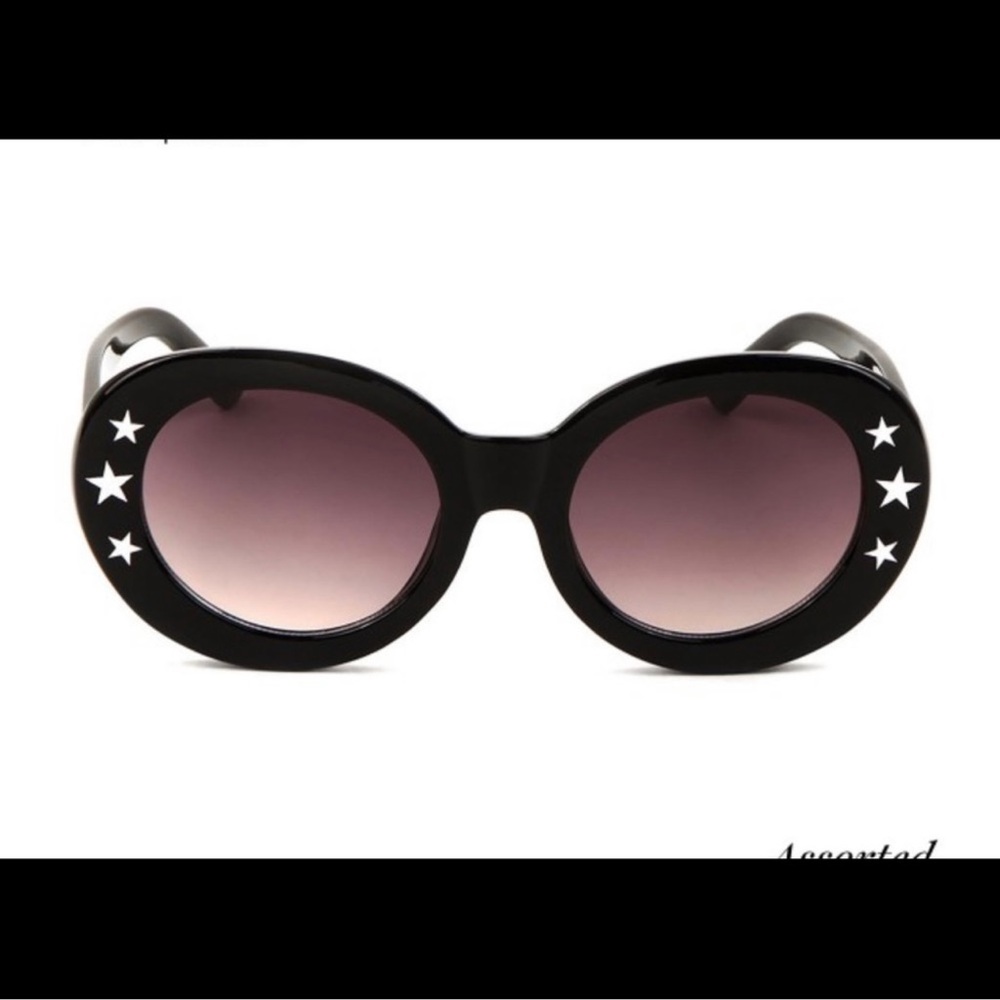 Black Star Sunglasses with purple tint lenses